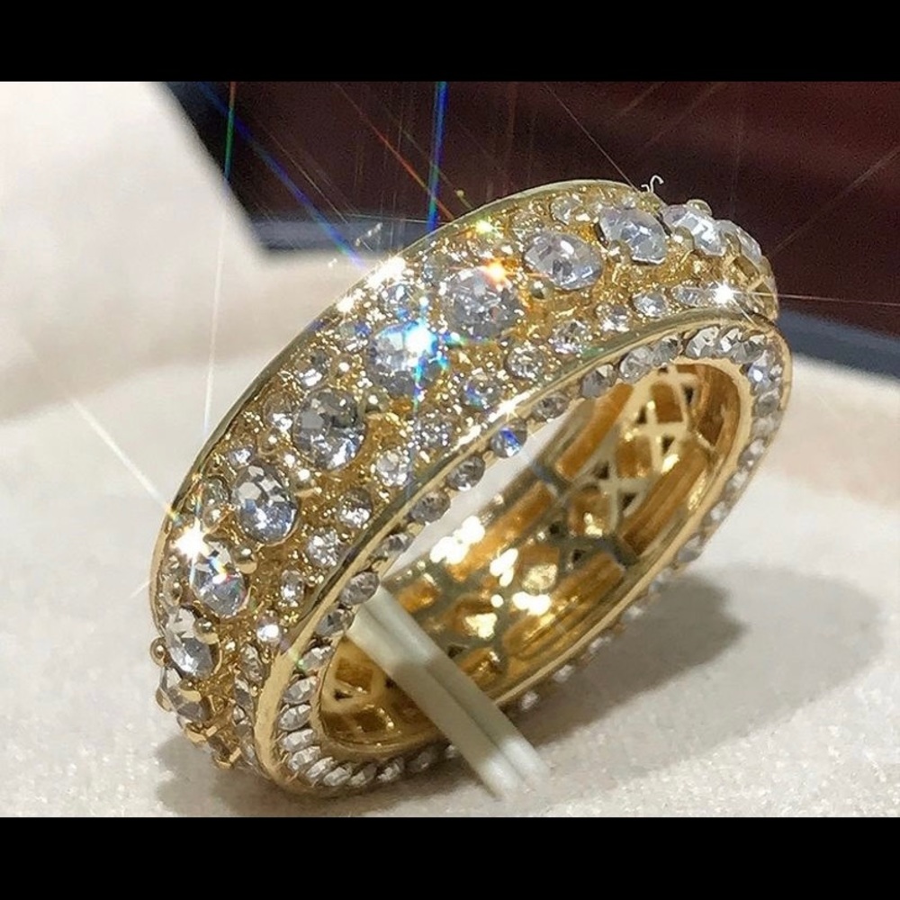 2 items 24k gold lab diamonds ring and chain